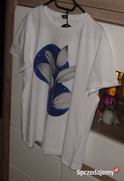 Tshirt CHABROWE Liście cekiny r LXL Rawicz