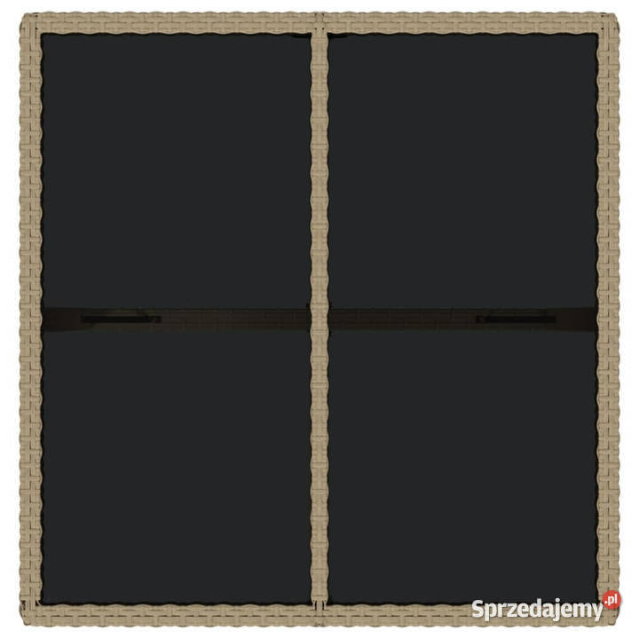 Stół ogrodowy beżowy 109x107x74 polirattan i