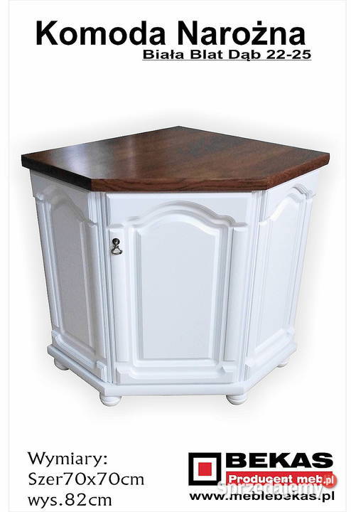 Śliczna Biała Witryna Narożna Stół Komoda Dąb 70cm Polańczyk sprzedam