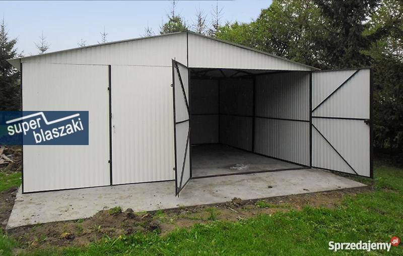 Garaże blaszane 6x5 podwójne blaszaki dwuspady łódzkie Radomsko