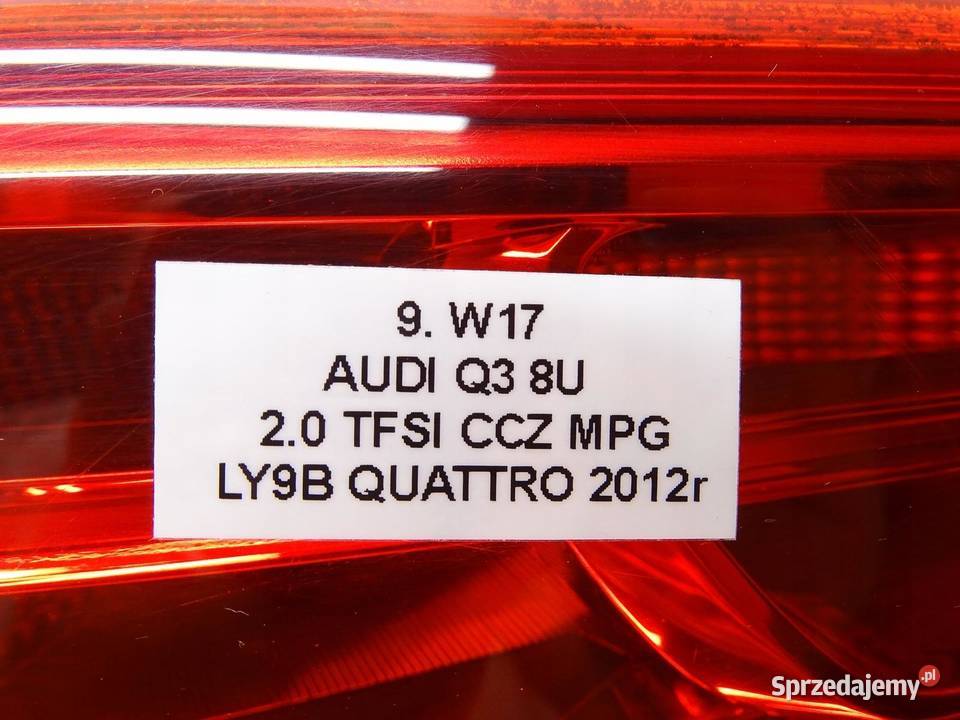 LAMPA LEWA LEWY TYŁ W BŁOTNIK AUDI Q3 I 8U 1115r osobowe