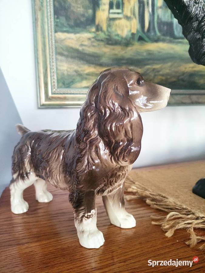 Ceramiczna figura Cocker Spaniel Cortendorf lubelskie Janów Lubelski