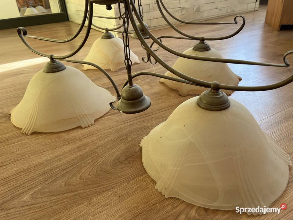 Lampy wiszące żerandol 2 sztuki klosze szklane Gryfice