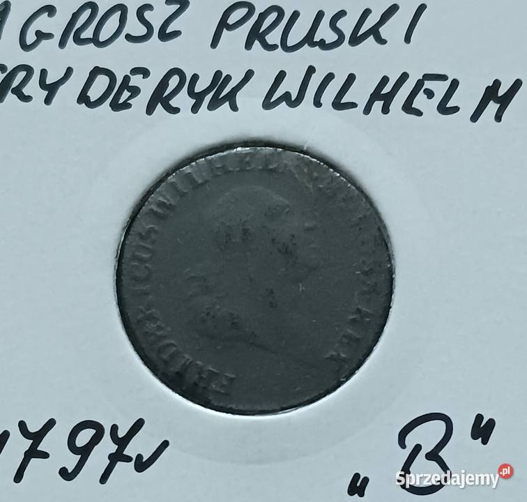 1 Grosz Pruski Fryderyk Wilhelm 1797 r men B wielkopolskie Konin