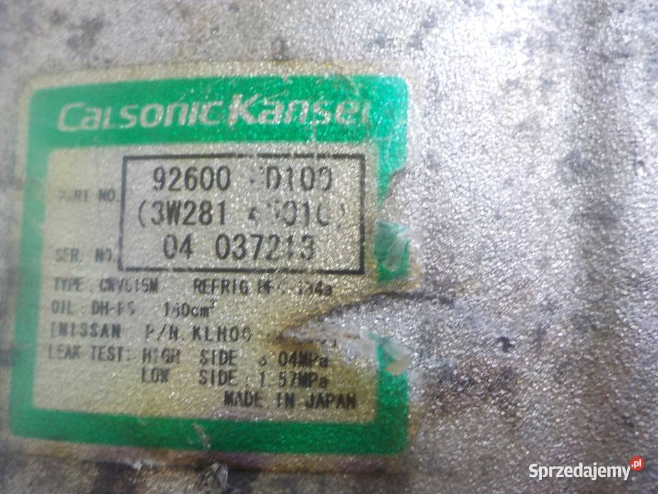 KOMPRESOR SPRĘŻARKA KLIMATYZACJI NISSAN 350Z Z33 wielkopolskie Nowy Tomyśl sprzedam