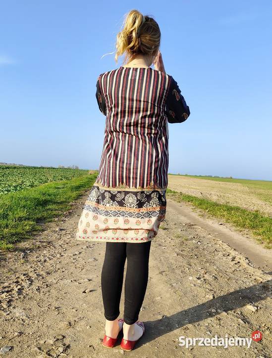 Nowa indyjska tunika S 38 bawełna kameez orient kolorowy Szczecin