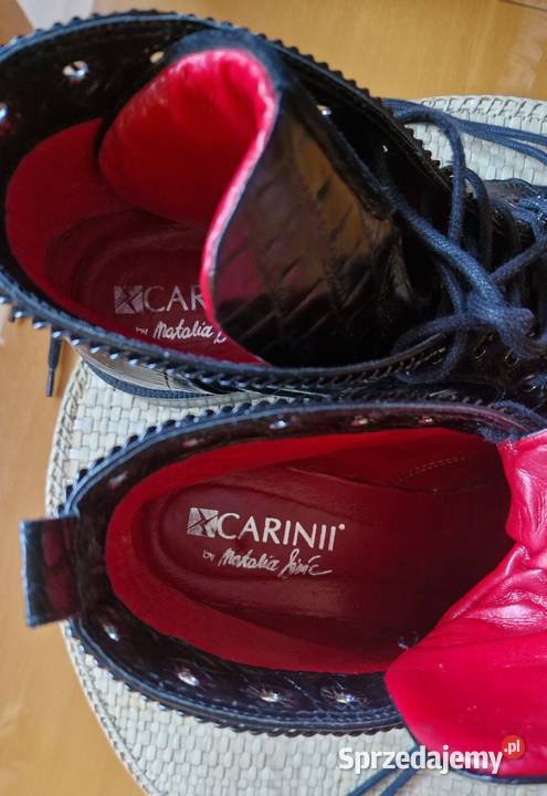 Botki damskie Carinii sznurowane wysokie stan b skóra Półbuty sprzedam
