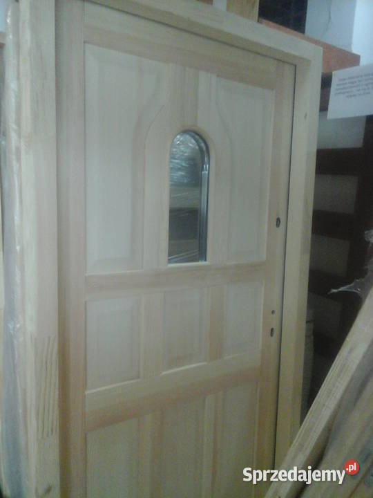 drzwi wejsciowe ocieplone drewniane sosnowe