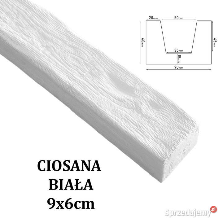 Belka Rustykalna Ciosana 9x6 Biała Gdów sprzedam