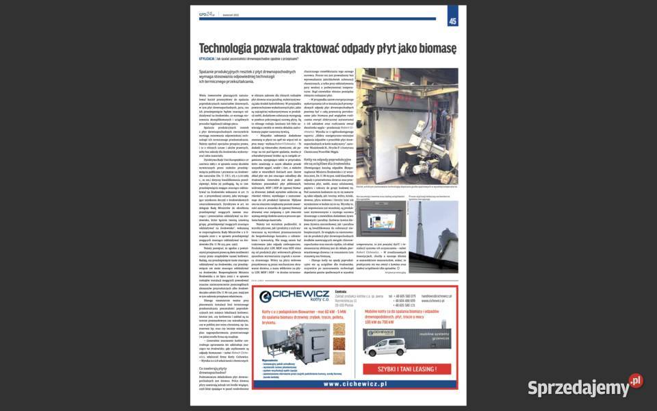 Kocioł piec na odpady drewnopochodne trociny