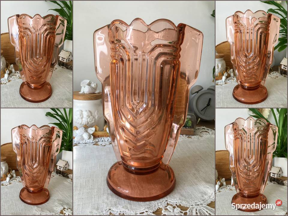 wazon skrzydlak Art Deco Hortensja 449 rozalinowy łososiowy