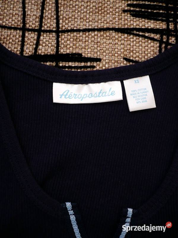 Granatowa bokserka top xs 34 napis wzór Toruń