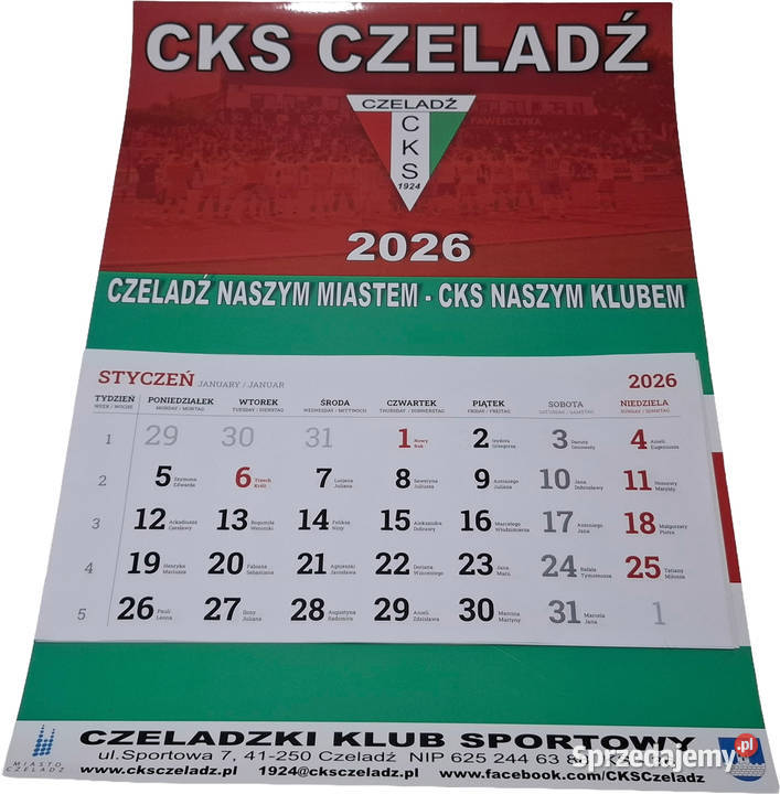 Kalendarz 2026 Czeladzki Klub Sportowy CKS Pozostałe Czeladź sprzedam
