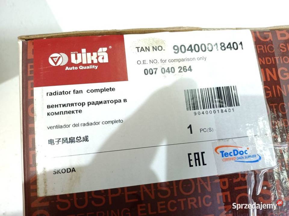 Skoda 105 120 Elektryczny wentylator chłodnicy osobowe Pozostałe Skarżysko-Kamienna sprzedam
