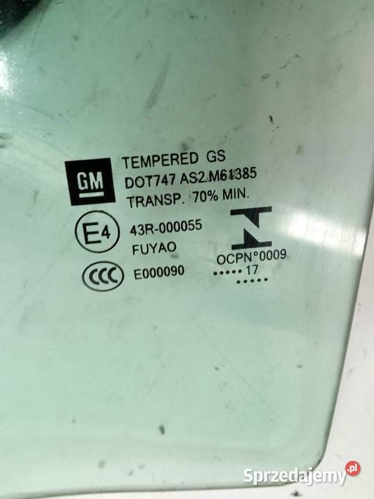 SZYBA DRZWI LEWT TYŁ HB 17 R Opel Insignia II