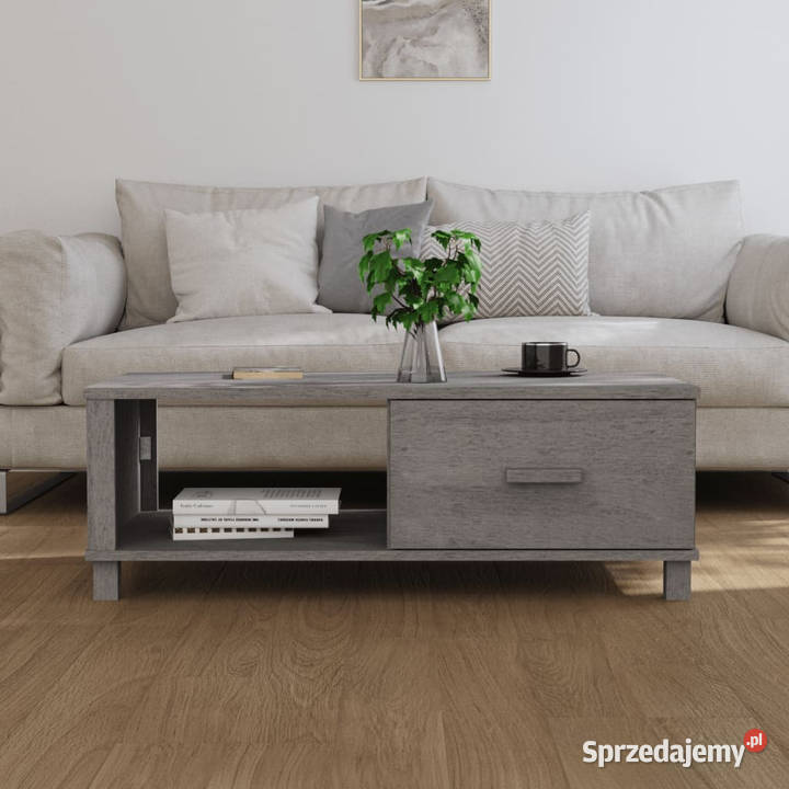 Stolik kawowy HAMAR jasnoszary 100x55x35 drewno Stoły Warszawa