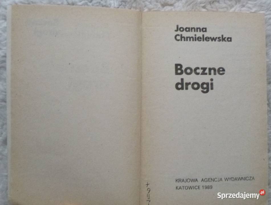 Boczne drogi Joanna Chmielewska Warszawa