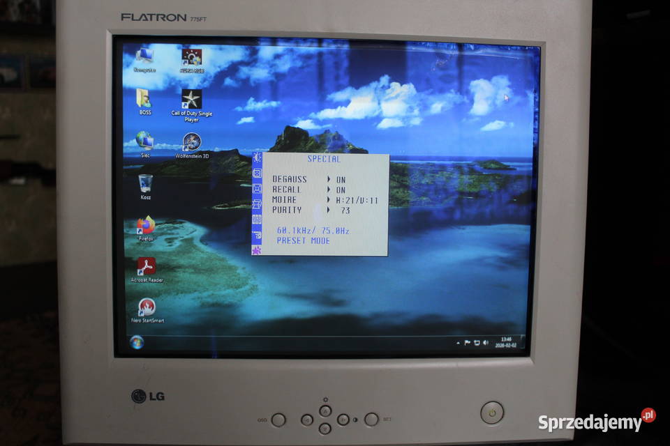 Monitor LG Flatron 775FT Używany kabel