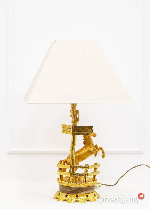 Mosiężna lampa stołowa KOŃ FRANCJA VINTAGE 2 poł Kalisz sprzedam