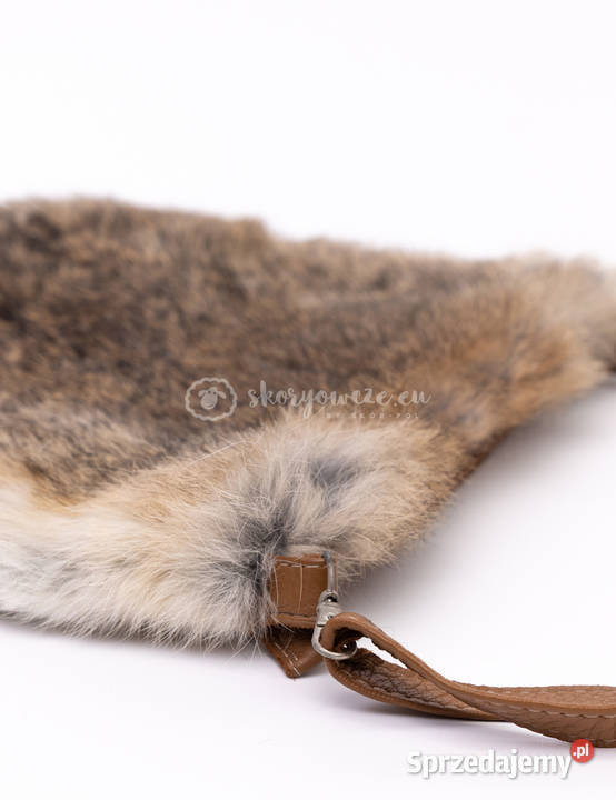 Skórzana torebka listonoszka naturalne futro z Szaflary