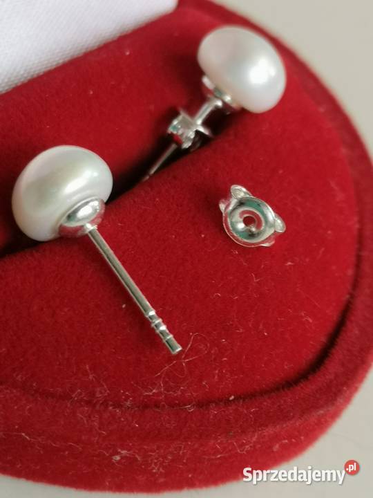 Kolczyki z perłą mabe sztyfty srebro Kolczyki
