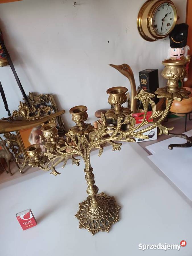 Piękny mosiężny świecznik Poznań sprzedam