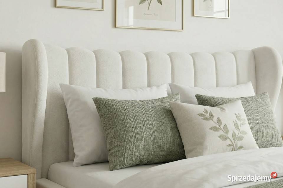 Białe łóżko Jasmine z uszami Panelami 160x200 110cm Opole sprzedam