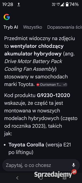 BASF510B47 G923012020 dmuchawa toyota prius e21 osobowe