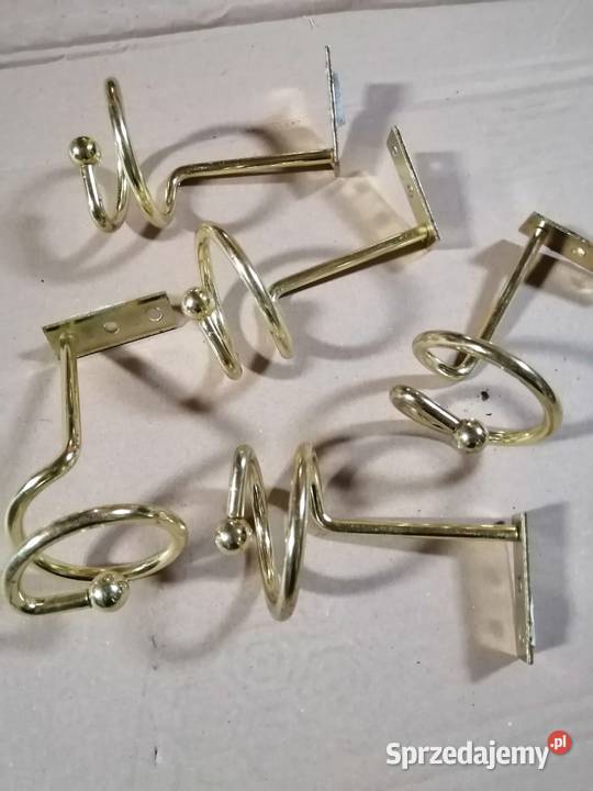 Metalowe wieszaki uchwyty złoty kolor Wyskoć