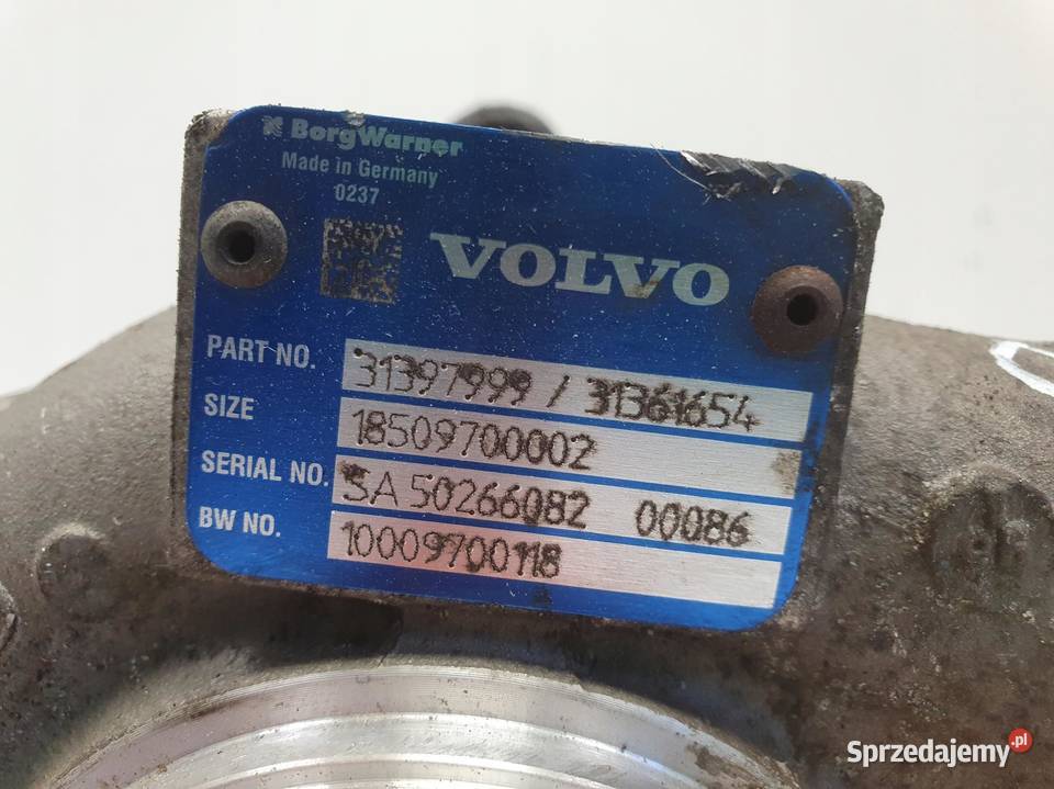 TURBOSPRĘŻARKA Volvo V60 20 D4 turbo 31397999 sprzedam