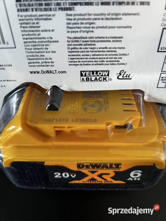 Orginalna bateria dewalt 20v 6 ah z kodem qr Radom