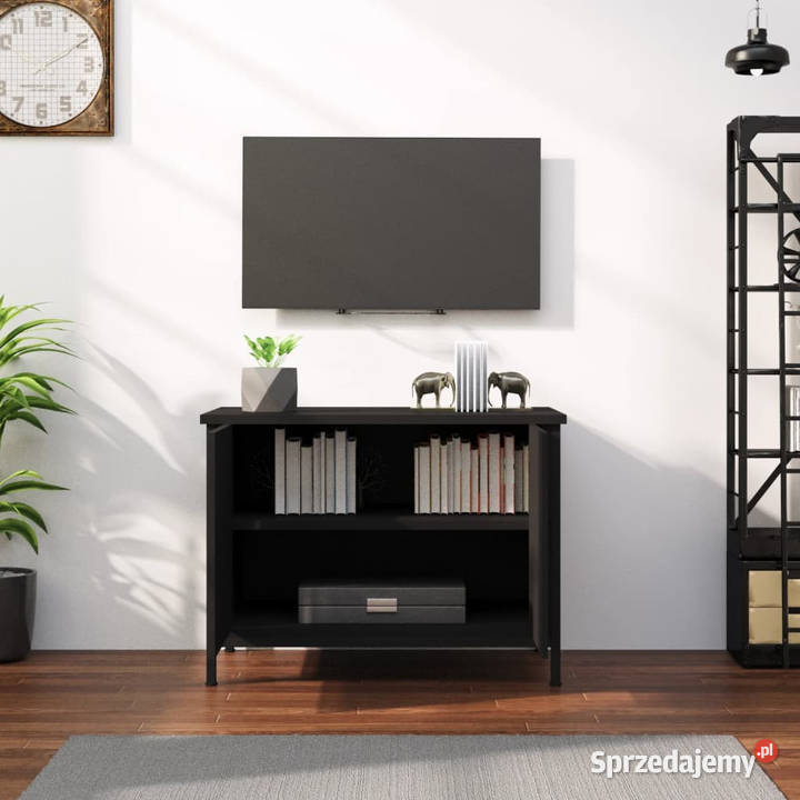 Szafka TV z drzwiczkami czarna 60x35x45 WM826295 Warszawa