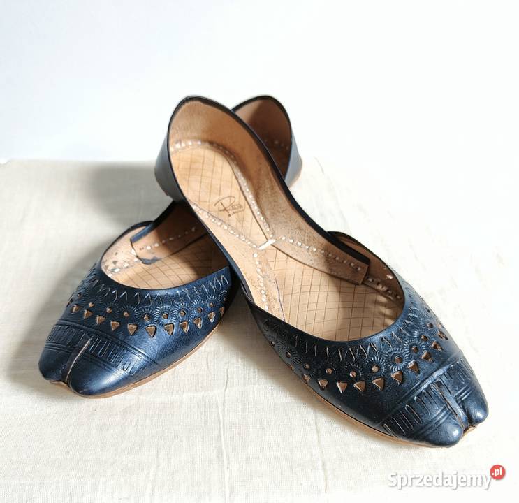 Czarne skórzane buty balerinki 38 skóra orient Szczecin