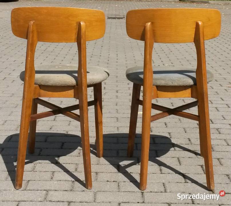 Ciekawe krzesła styl skandynawski PRL design lata 50 60