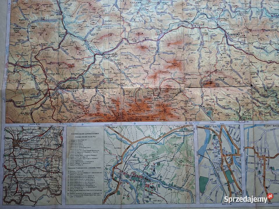 Beskid Wyspowy mapa turystyczna 1 125 000 miękka małopolskie Kraków