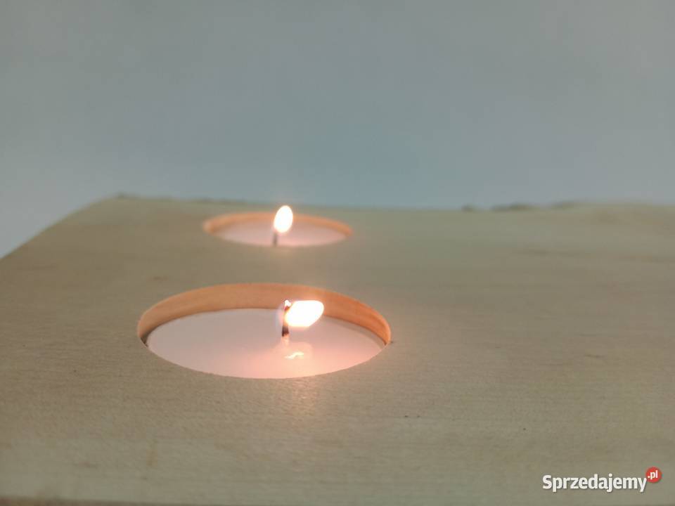 ŚWIECZNIK Z DREWNA BROZOWEGO ŚWIECZNIK TEALIGHT Żagań