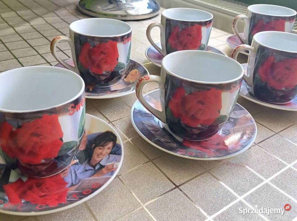 Unikalny zestaw 6 filiżanek PRL vintage z Kowary