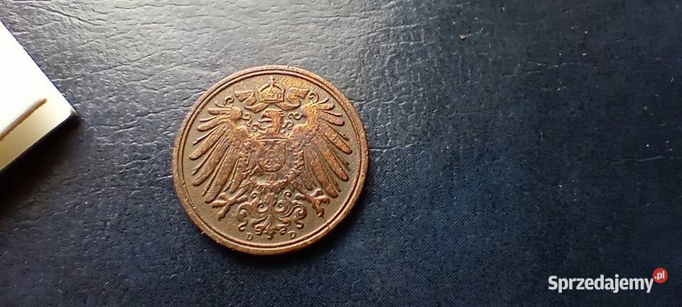 Stare monety 1 fenig 1912 D Niemcy Lesko