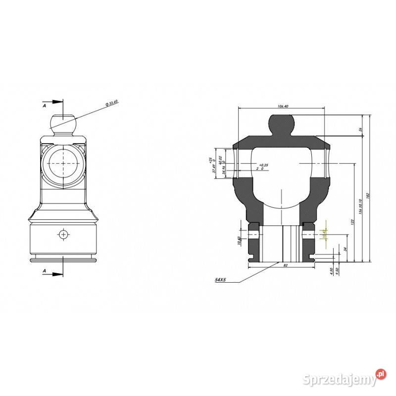 Widłak profilowy na rurę 54x4 35x106335x11380 Kamionna
