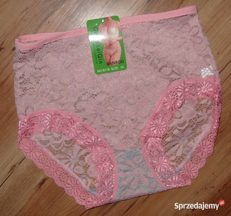 3 x NOWE koronkowe majtki BANBOO r M Figi i stringi wielkopolskie