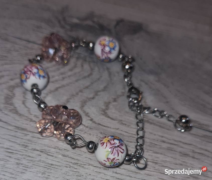 Bransoletka damska koraliki róż Dla kobiet Łódź