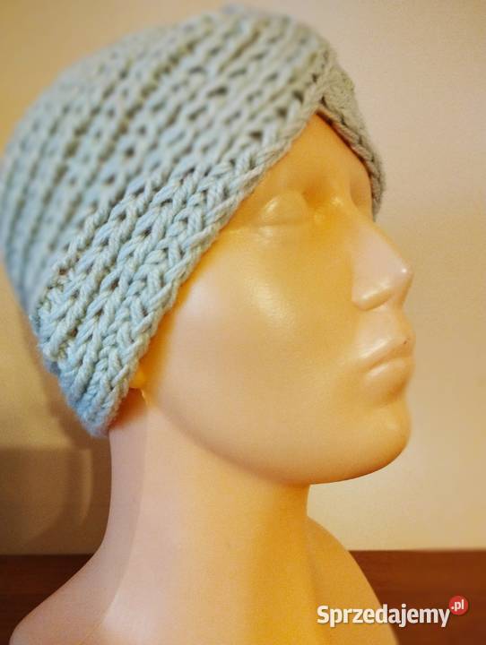 Miętowa wełniana opaska na głowę Dla kobiet Olsztyn