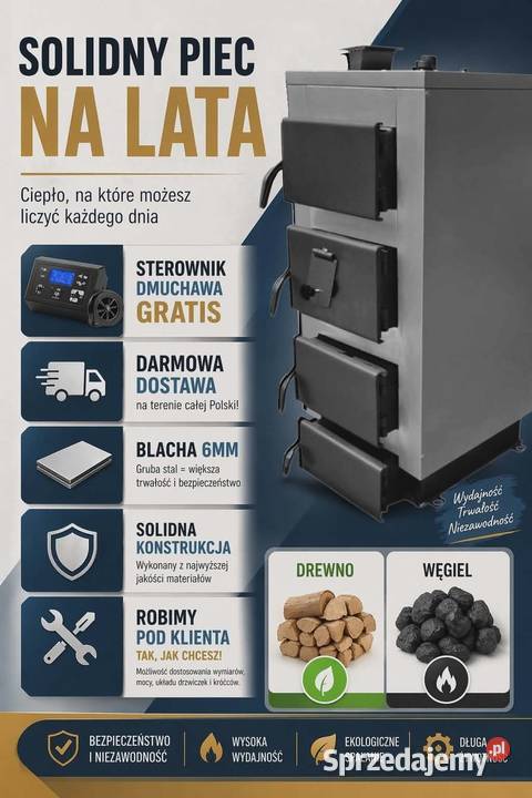 12kW Kocioł Sprzedam na drewno węgiel nowy 5kl Tryńcza