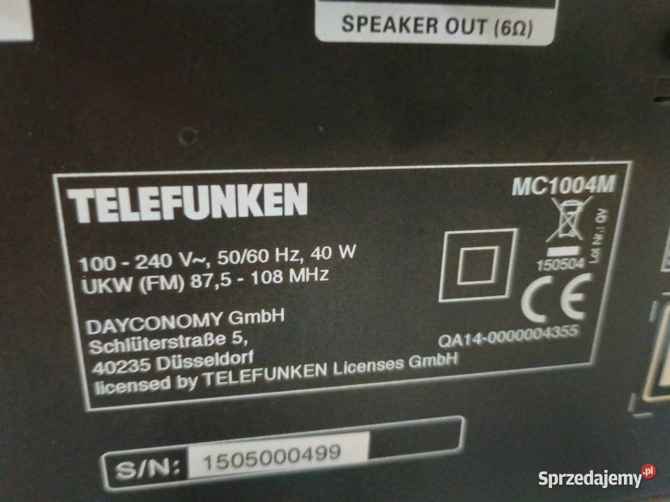 Wieża audio z Bluetooth TELEFUNKEN pilot Lubin