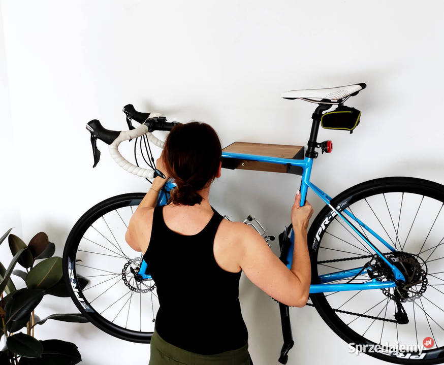 wieszak na rower loft dąb i i stal wysoka jakość Łódź