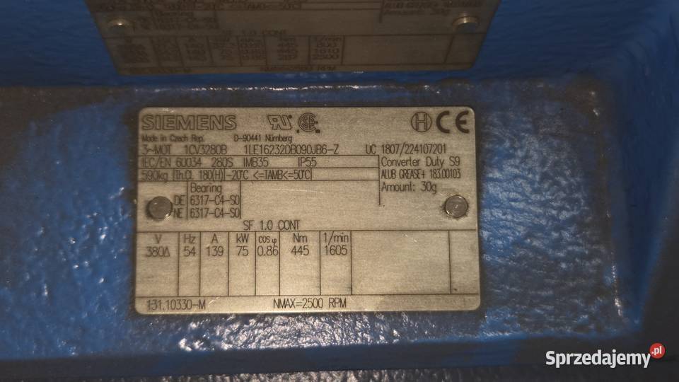 Silnik elektryczny SIEMENS 75 kW Oświęcim sprzedam