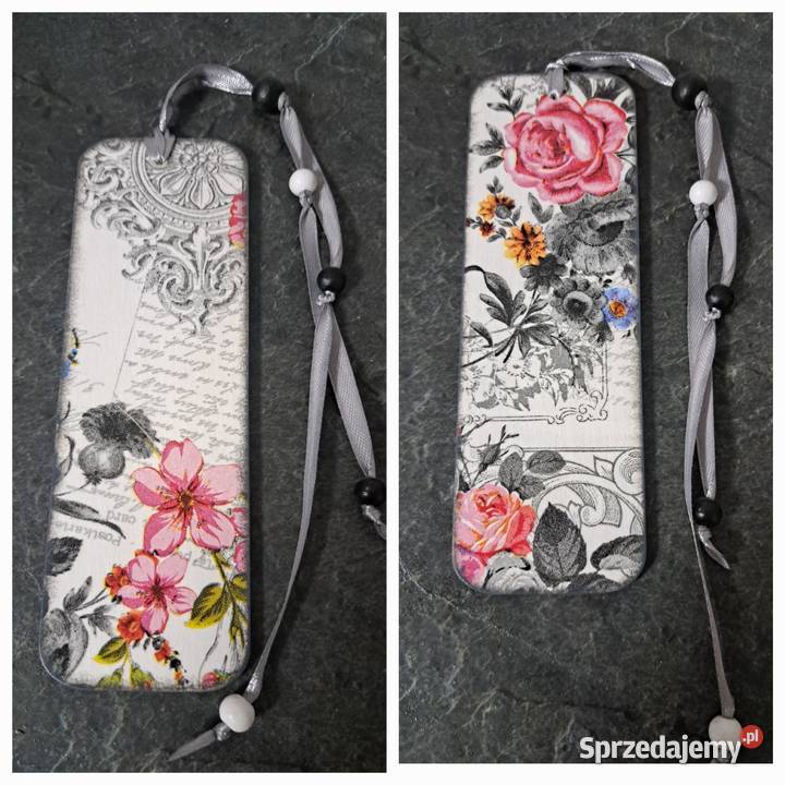 Zakładka do książki kwiaty hand made