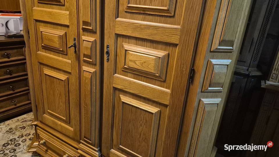 Szafa dębowa garderobiana 2 drzwiowa z 62cm