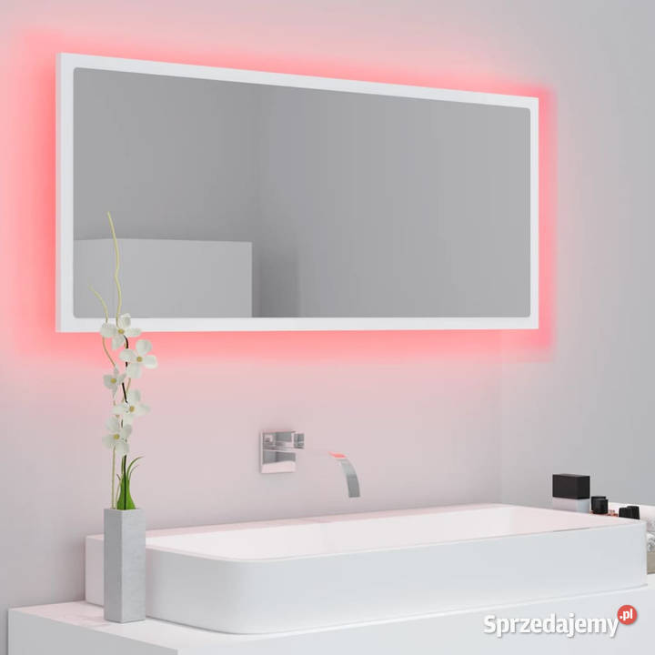 Lustro łazienkowe z LED białe 100x85x37 akryl mazowieckie sprzedam