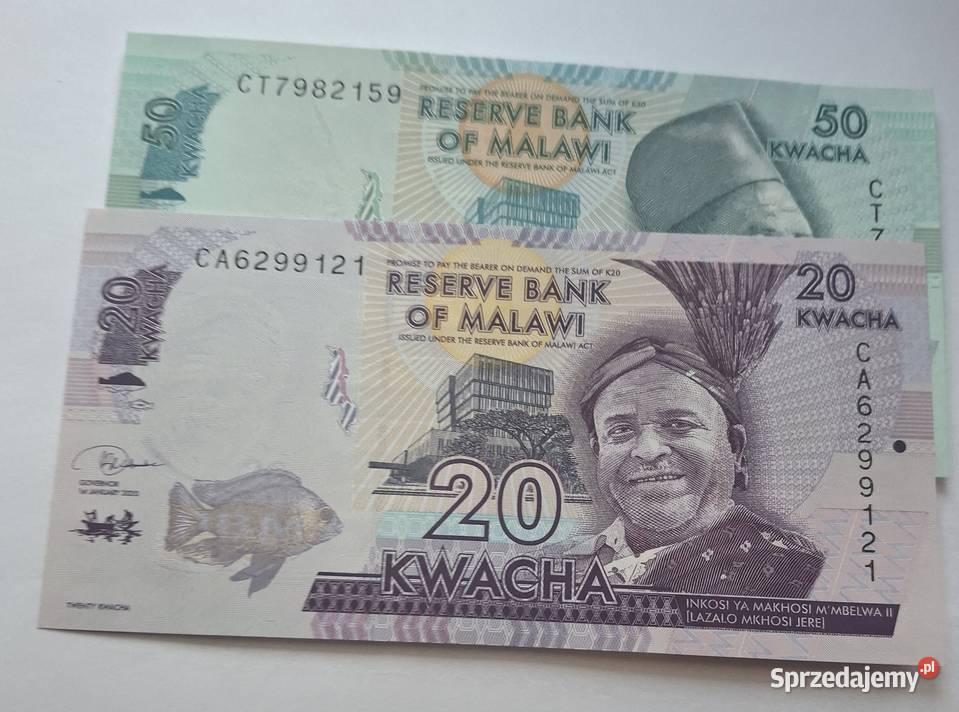 MALAWI2 BANKNOTY50 I 20 KWACHA ŁADNECAŁE Legionowo